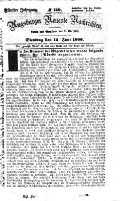 Augsburger neueste Nachrichten Dienstag 12. Juni 1866