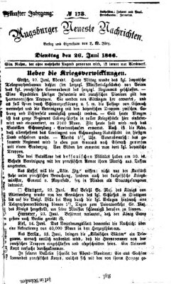 Augsburger neueste Nachrichten Dienstag 26. Juni 1866