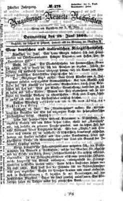 Augsburger neueste Nachrichten Donnerstag 28. Juni 1866