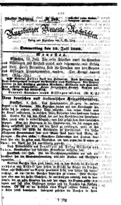 Augsburger neueste Nachrichten Donnerstag 12. Juli 1866