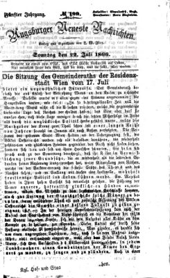 Augsburger neueste Nachrichten Sonntag 22. Juli 1866