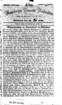 Augsburger neueste Nachrichten Mittwoch 25. Juli 1866