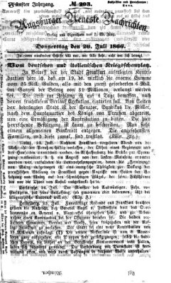 Augsburger neueste Nachrichten Donnerstag 26. Juli 1866