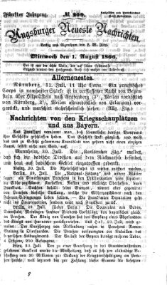 Augsburger neueste Nachrichten Mittwoch 1. August 1866