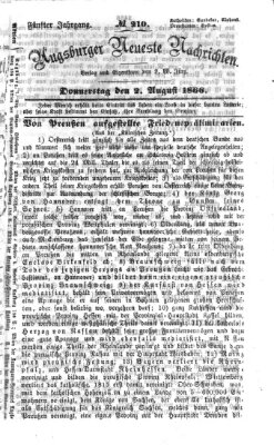 Augsburger neueste Nachrichten Donnerstag 2. August 1866