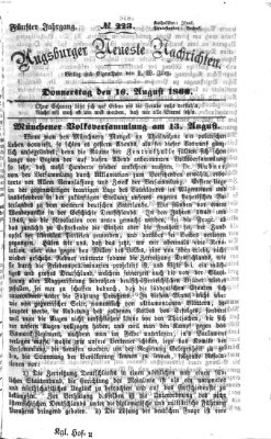 Augsburger neueste Nachrichten Donnerstag 16. August 1866