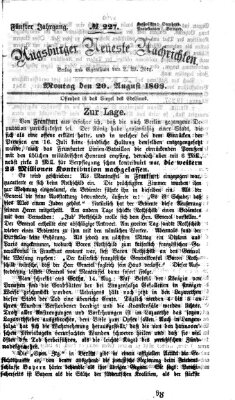 Augsburger neueste Nachrichten Montag 20. August 1866