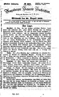 Augsburger neueste Nachrichten Mittwoch 29. August 1866