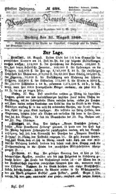 Augsburger neueste Nachrichten Freitag 31. August 1866