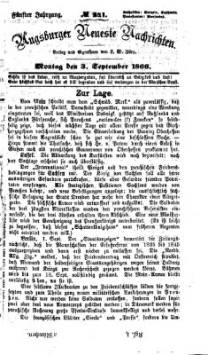 Augsburger neueste Nachrichten Montag 3. September 1866