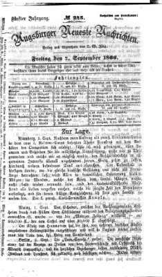 Augsburger neueste Nachrichten Freitag 7. September 1866