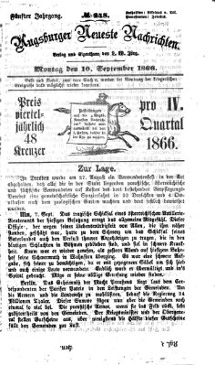 Augsburger neueste Nachrichten Montag 10. September 1866