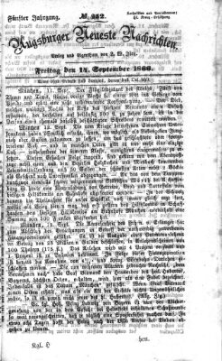 Augsburger neueste Nachrichten Freitag 14. September 1866