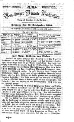 Augsburger neueste Nachrichten Sonntag 16. September 1866