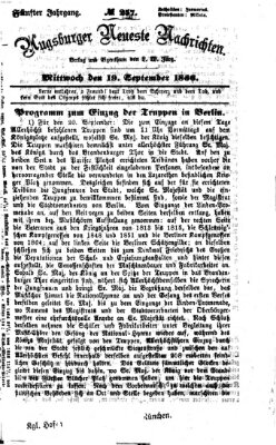 Augsburger neueste Nachrichten Mittwoch 19. September 1866