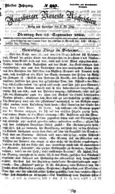 Augsburger neueste Nachrichten Dienstag 25. September 1866