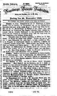 Augsburger neueste Nachrichten Freitag 28. September 1866