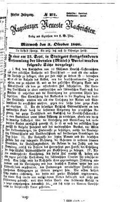 Augsburger neueste Nachrichten Mittwoch 3. Oktober 1866