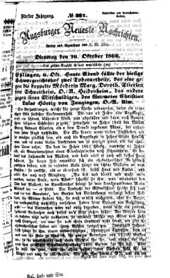 Augsburger neueste Nachrichten Dienstag 16. Oktober 1866