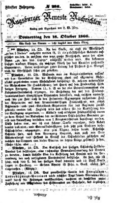 Augsburger neueste Nachrichten Donnerstag 18. Oktober 1866