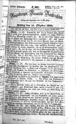 Augsburger neueste Nachrichten Freitag 19. Oktober 1866