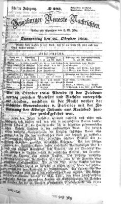 Augsburger neueste Nachrichten Donnerstag 25. Oktober 1866