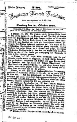 Augsburger neueste Nachrichten Samstag 27. Oktober 1866