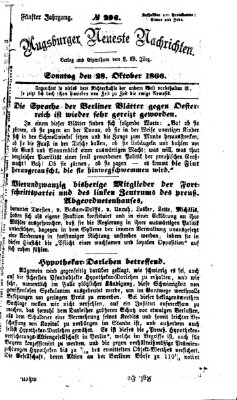 Augsburger neueste Nachrichten Sonntag 28. Oktober 1866