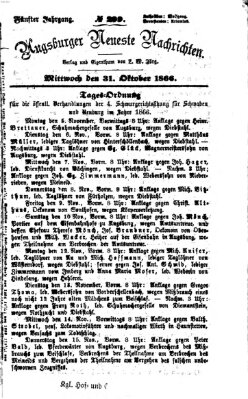 Augsburger neueste Nachrichten Mittwoch 31. Oktober 1866