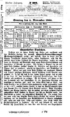 Augsburger neueste Nachrichten Sonntag 4. November 1866