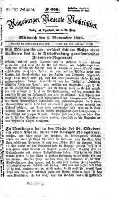 Augsburger neueste Nachrichten Mittwoch 7. November 1866