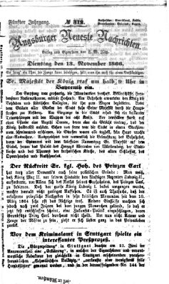 Augsburger neueste Nachrichten Dienstag 13. November 1866