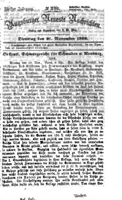 Augsburger neueste Nachrichten Dienstag 27. November 1866