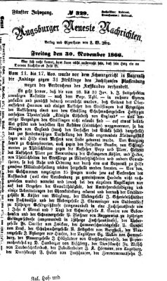 Augsburger neueste Nachrichten Freitag 30. November 1866