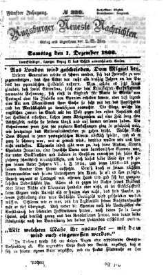 Augsburger neueste Nachrichten Samstag 1. Dezember 1866