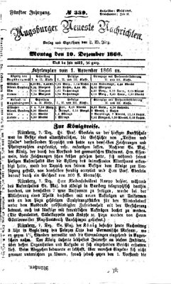 Augsburger neueste Nachrichten Montag 10. Dezember 1866