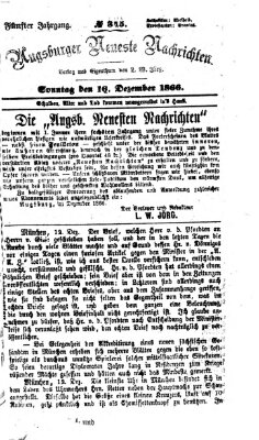 Augsburger neueste Nachrichten Sonntag 16. Dezember 1866