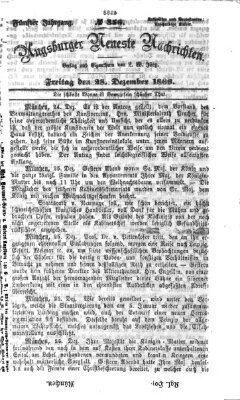 Augsburger neueste Nachrichten Freitag 28. Dezember 1866