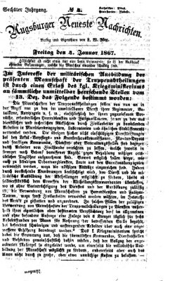 Augsburger neueste Nachrichten Freitag 4. Januar 1867