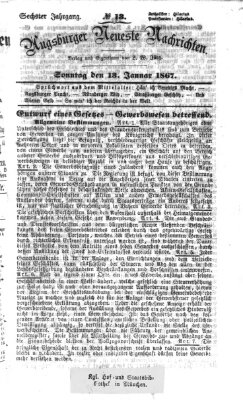 Augsburger neueste Nachrichten Sonntag 13. Januar 1867