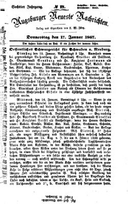 Augsburger neueste Nachrichten Donnerstag 17. Januar 1867