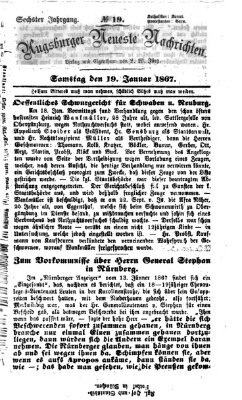 Augsburger neueste Nachrichten Samstag 19. Januar 1867