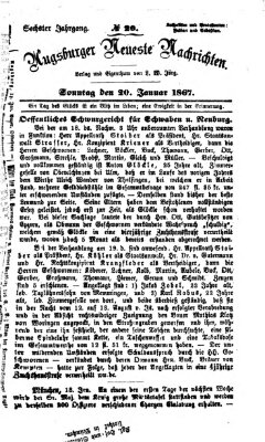 Augsburger neueste Nachrichten Sonntag 20. Januar 1867