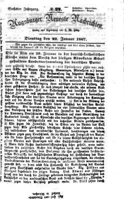 Augsburger neueste Nachrichten Dienstag 22. Januar 1867