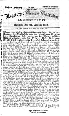 Augsburger neueste Nachrichten Sonntag 27. Januar 1867