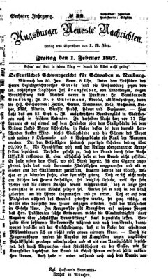 Augsburger neueste Nachrichten Freitag 1. Februar 1867