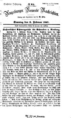 Augsburger neueste Nachrichten Sonntag 3. Februar 1867