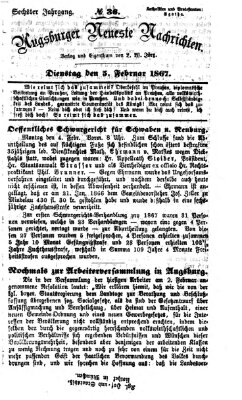 Augsburger neueste Nachrichten Dienstag 5. Februar 1867