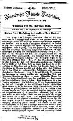 Augsburger neueste Nachrichten Samstag 23. Februar 1867