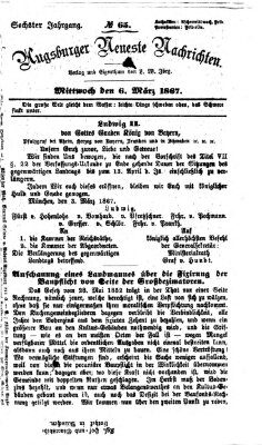 Augsburger neueste Nachrichten Mittwoch 6. März 1867